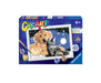 Ravensburger - Creart E: Perro y Gato | Pintar por Numeros Niños | Kit Manualidades Niños con Pegatinas Glitter | Kit Pintura Niños Completo | Regalo Niña 9 Años | Incluye Marco 18x13cm
