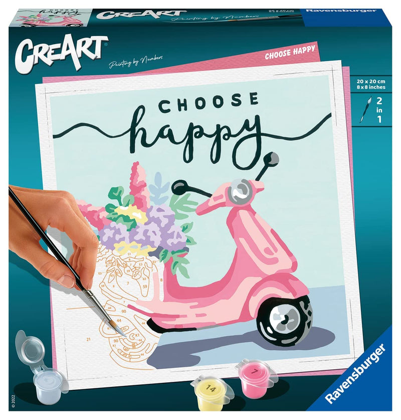 Ravensburger CreArt Choose Happy Paint by Numbers for Adults Craft Kits for Adults and Kids Age 12 Years Up