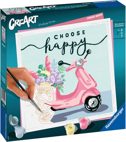 Ravensburger CreArt Choose Happy Paint by Numbers for Adults Craft Kits for Adults and Kids Age 12 Years Up