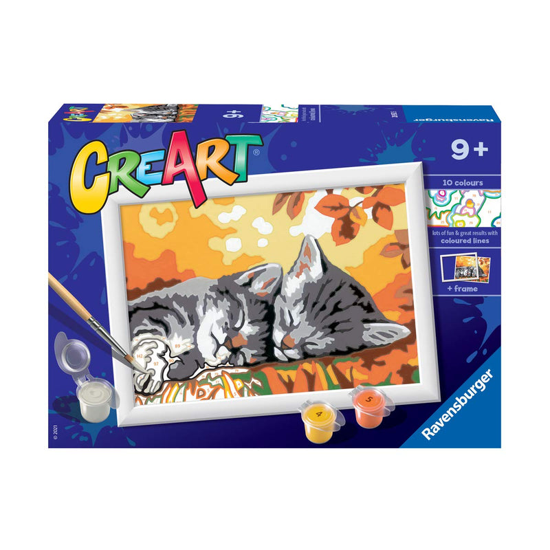 Ravensburger CreArt Autumn Kitties Paint By Numbers for Children - Painting Arts and Crafts Kits for Ages 9 Years Up