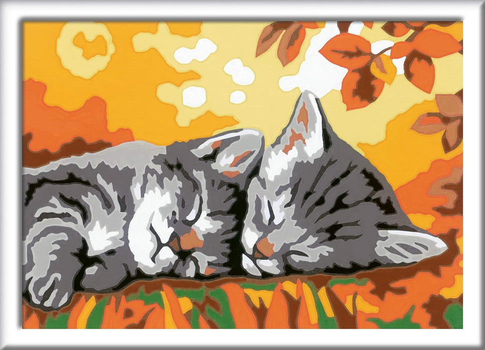 Ravensburger CreArt Autumn Kitties Paint By Numbers for Children - Painting Arts and Crafts Kits for Ages 9 Years Up