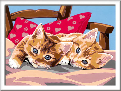 Ravensburger CreArt Two Cuddly Cats Paint By Numbers Kits for Children & Adults Ages 9 Years Up - Kids Craft Set - Easter Presents