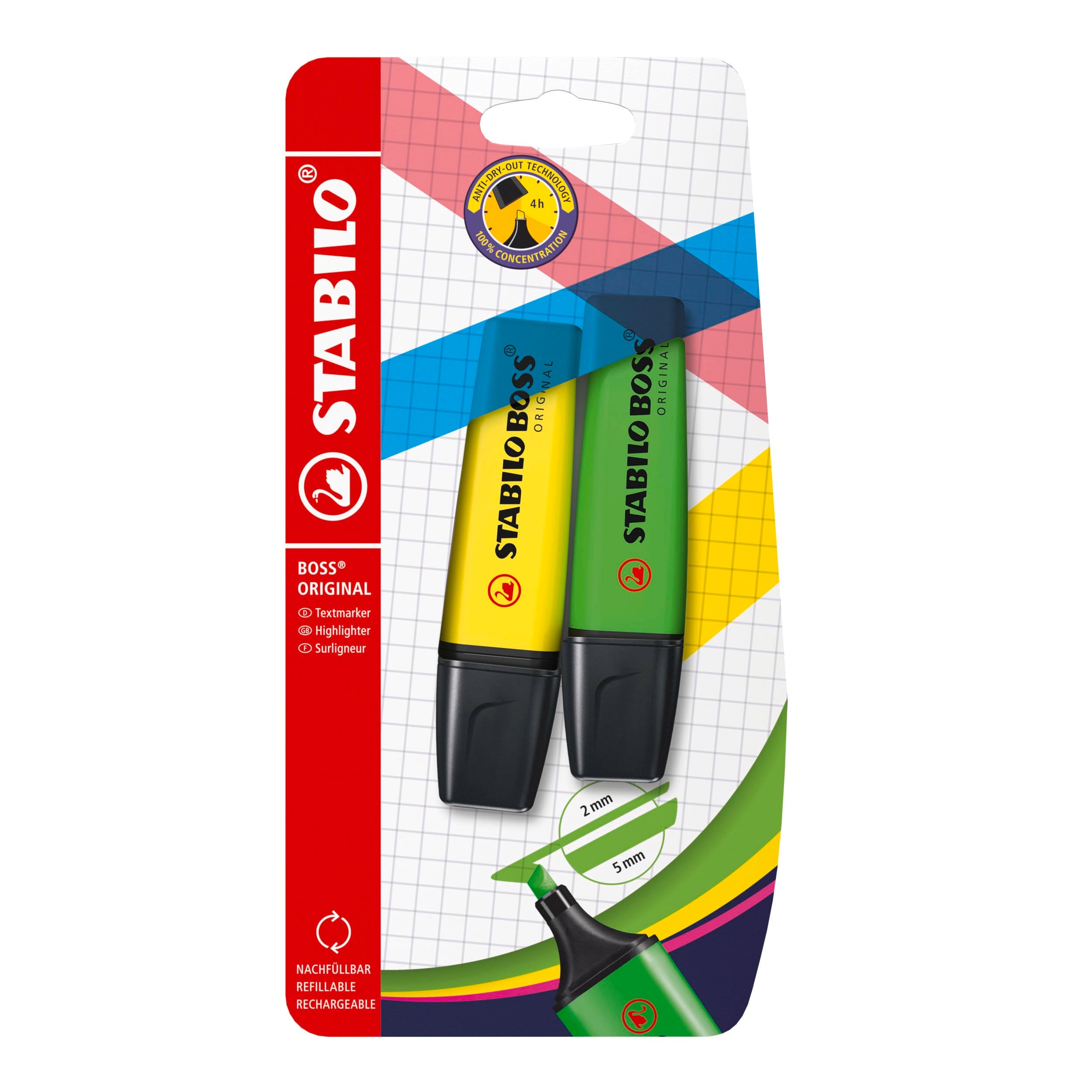 Highlighter - STABILO BOSS ORIGINAL - Pack of 2