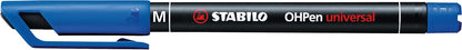OHP Pen - STABILO OHP Pen Permanent - Medium - Wallet of 6 - Assorted Colours Permanent Medium (M) 6 count (Pack of 1)