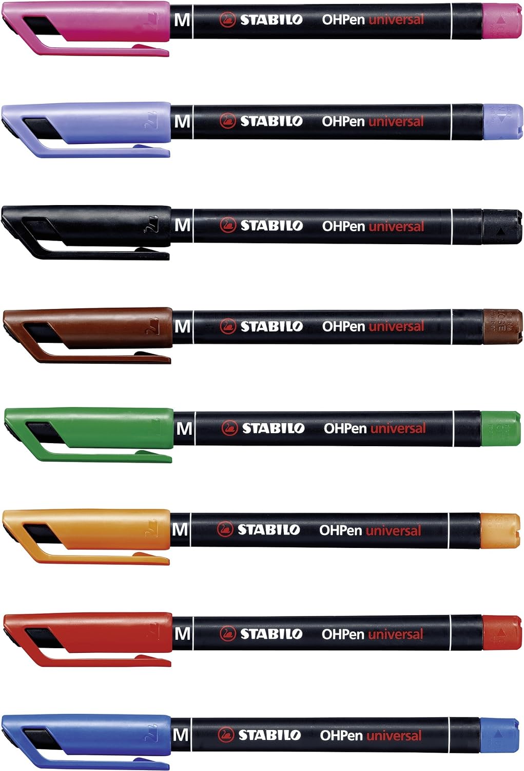 Marcador permanente STABILO OHPen - Estuche con 8 colores - Punta media