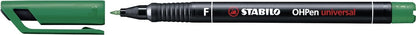 Overhead Pen - STABILO OHPen universal - Permanent Fine - Pack of 10 - green