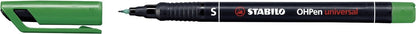 Overhead Pen - STABILO OHPen universal - Permanent Superfine - Pack of 10 - green