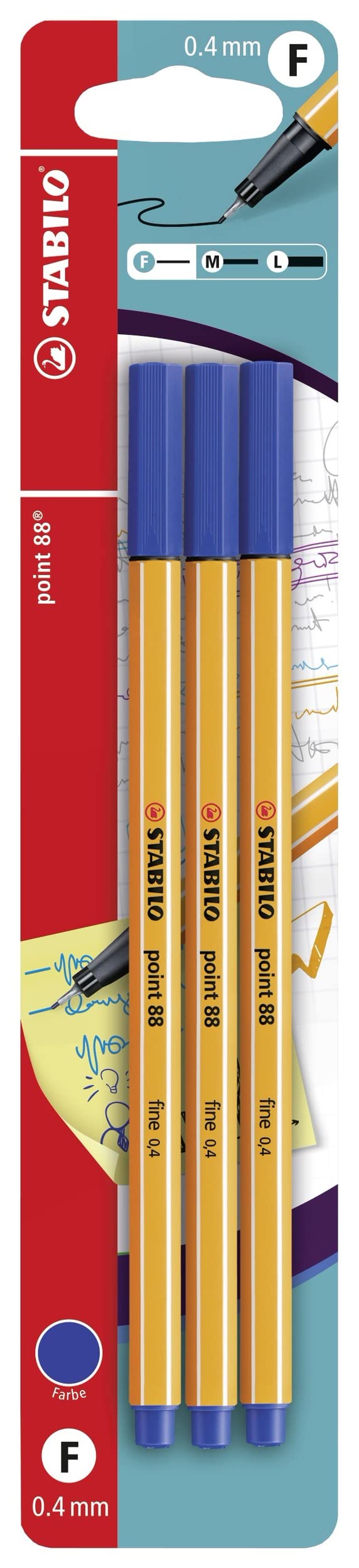 Fineliner - STABILO point 88 - Pack of 3