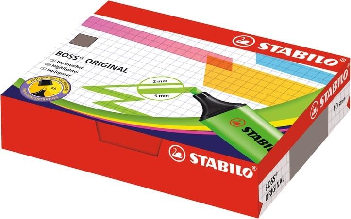 Highlighter - STABILO BOSS ORIGINAL - Pack of 10