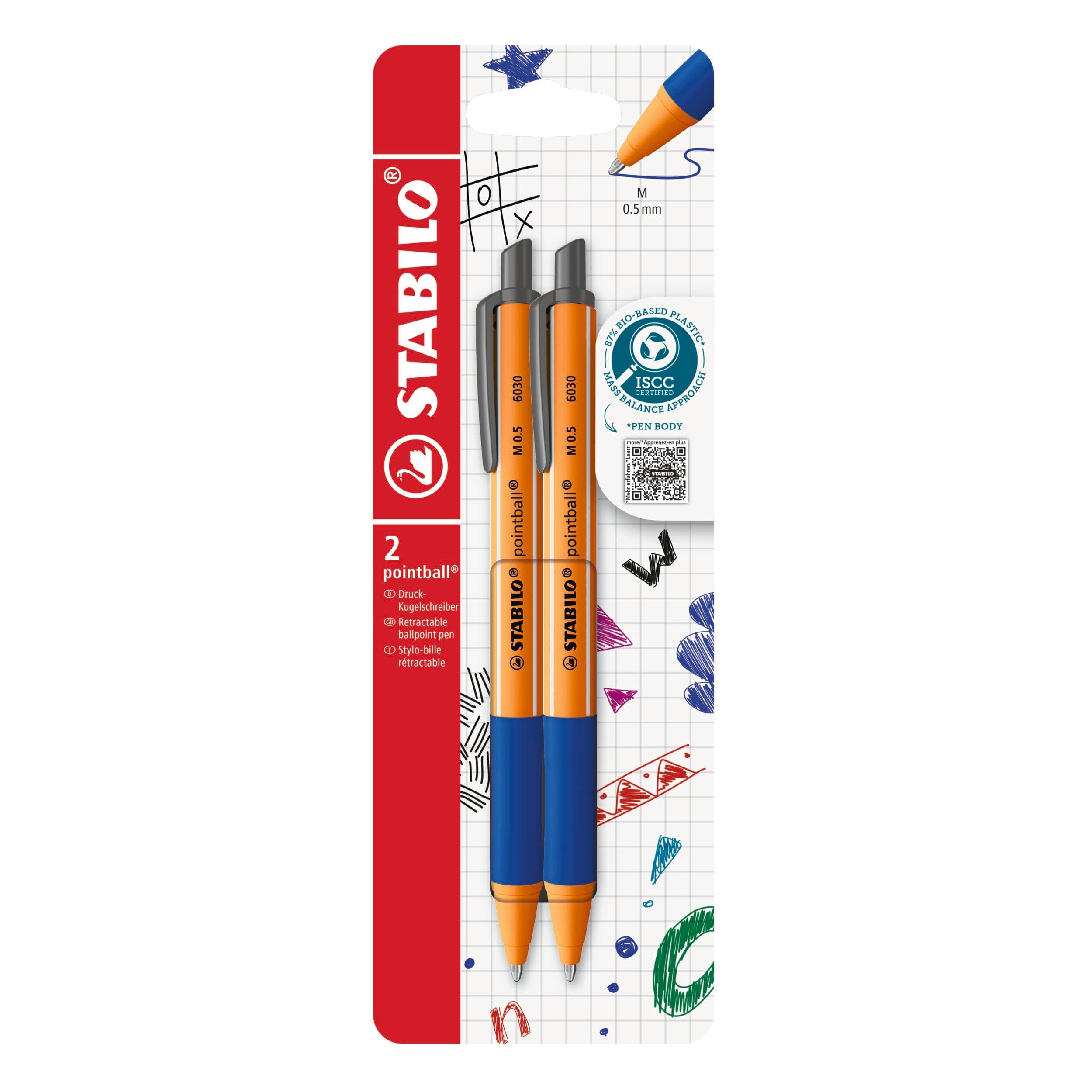 Ballpoint Pen - STABILO pointball - Pack of 2