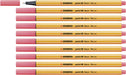 Fineliner - STABILO point 88 - Pack of 10 - Neon Red