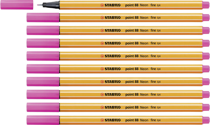 Fineliner - STABILO point 88 - Pack of 10 - Neon Pink