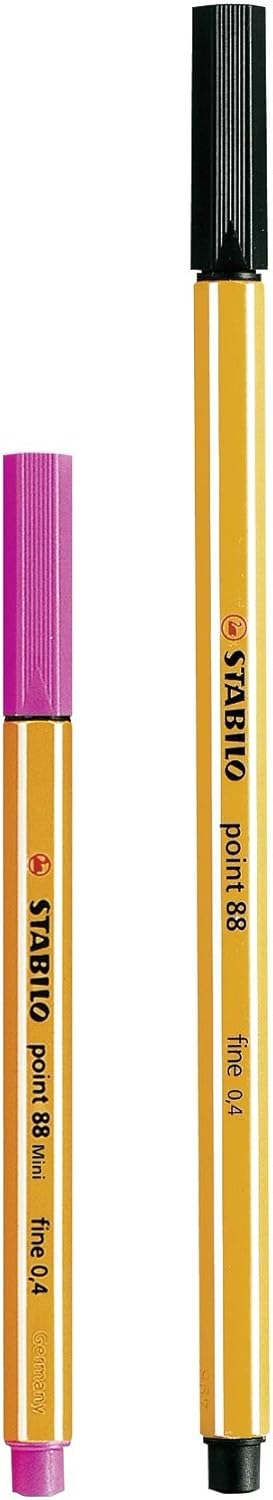 STABILO Fineliner Point 88 Mini - 18er Pack - mit 18 inkl. 5 Neonfarben