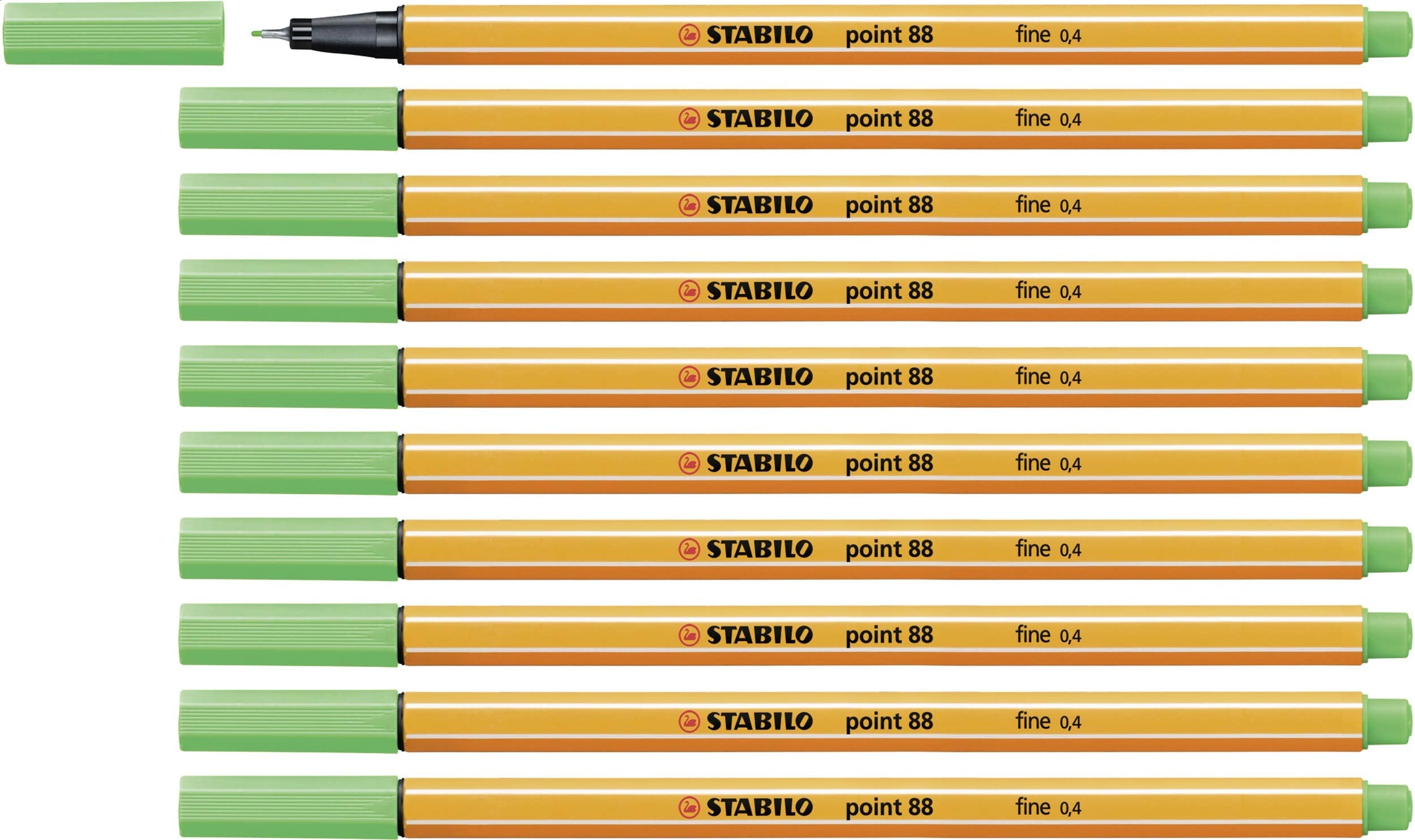 Fineliner - STABILO point 88 - Pack of 10 - Light Emerald