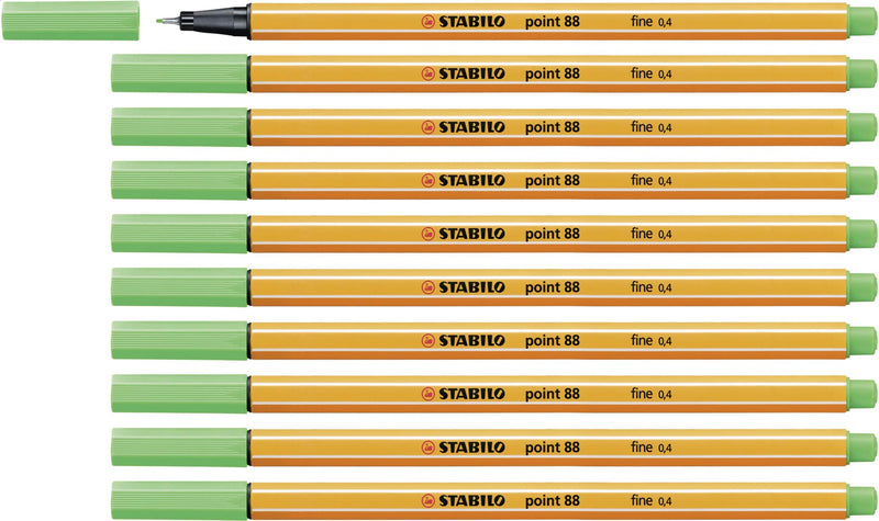 Fineliner - STABILO point 88 - Pack of 10 - Light Emerald