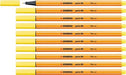 Fineliner - STABILO point 88 - Pack of 10 - Lemon Yellow
