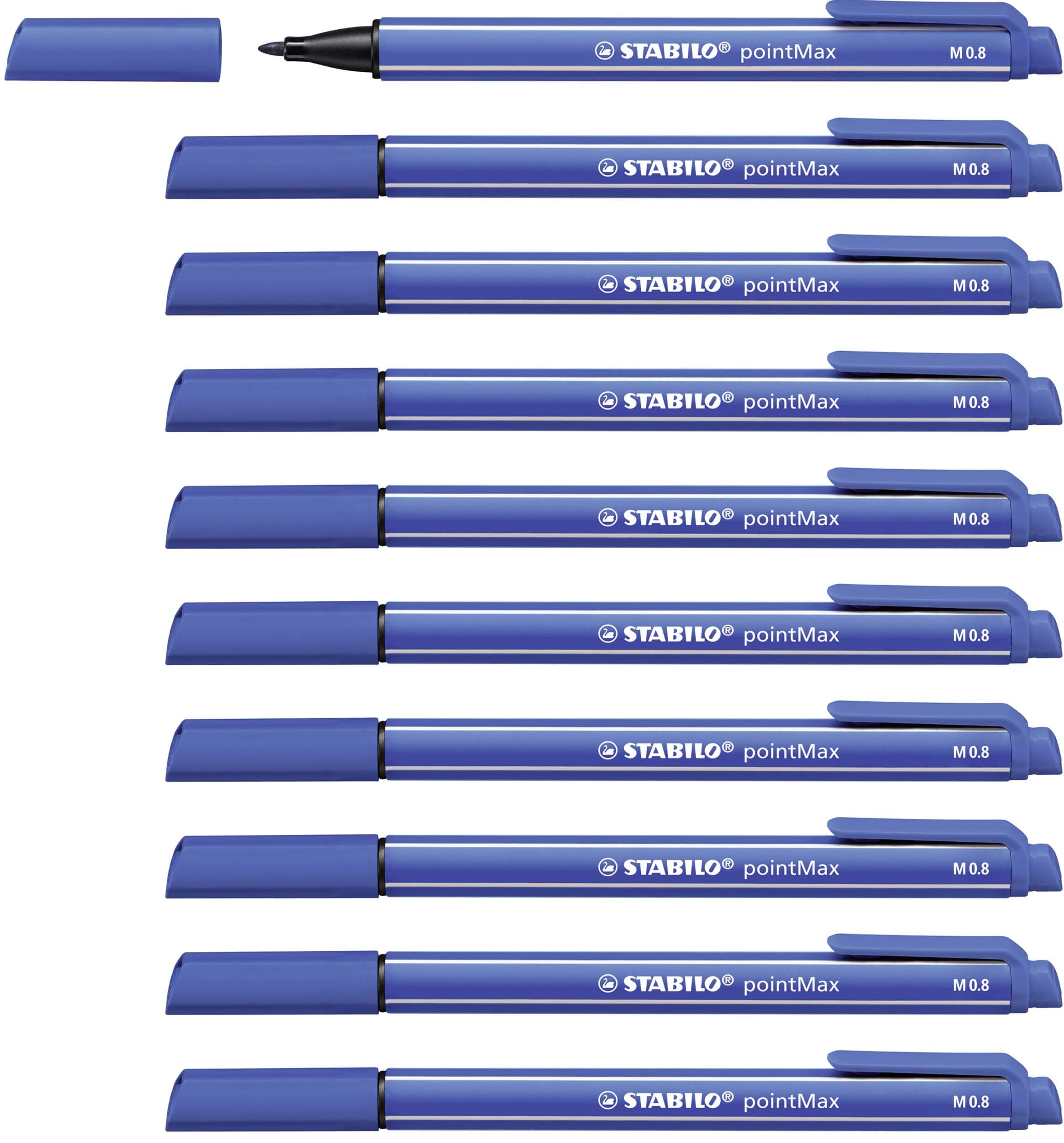 Nylon Tip Writing Pen - STABILO pointMax - Box of 10 - Ultramarine