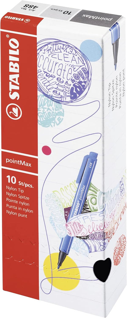 Nylon Tip Writing Pen - STABILO pointMax - Box of 10 - Ultramarine