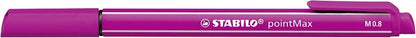 Nylon Tip Writing Pen - STABILO pointMax - Box of 10 - Rose