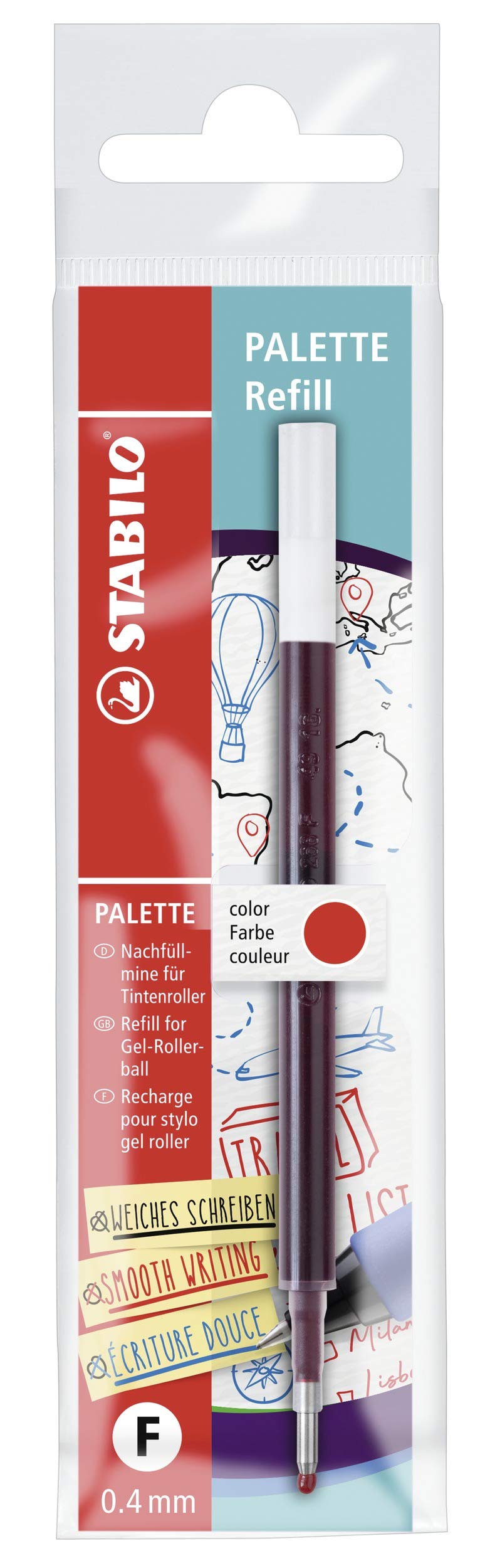 STABILO Gel Refill for Roller Ball Pallet Red Colour: Red