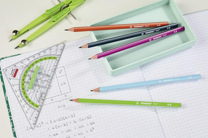 Graphite Pencil with Eraser - STABILO Swano Pastel - Pack of 12 - Green - HB