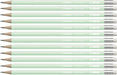 Graphite Pencil with Eraser - STABILO Swano Pastel - Pack of 12 - Green - HB