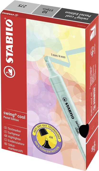 Highlighter - STABILO swing cool Pastel - Pack of 10