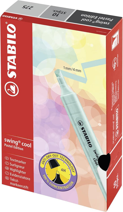 Highlighter - STABILO swing cool Pastel - Pack of 10