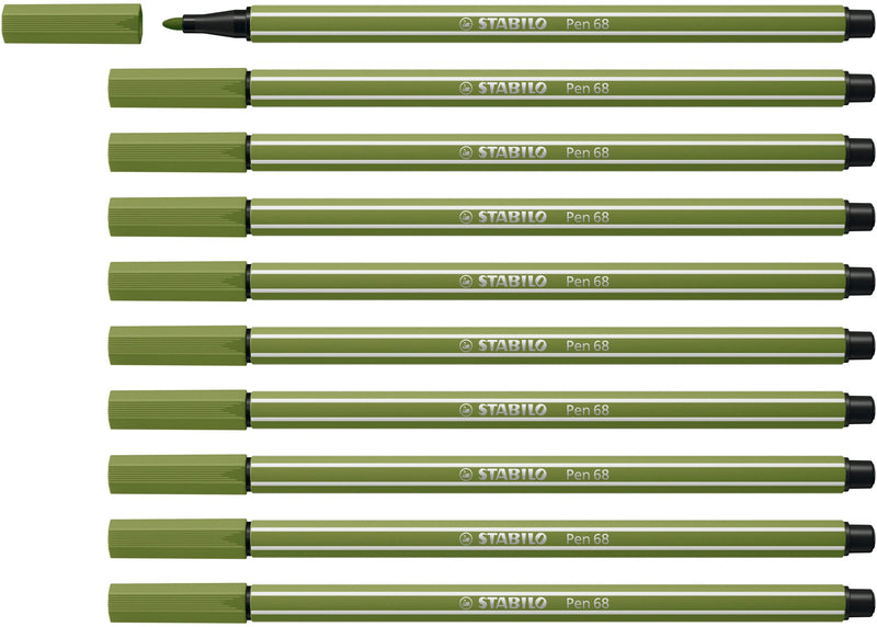 Premium viltstift - STABILO Pen 68-10 stuks - mosgroen