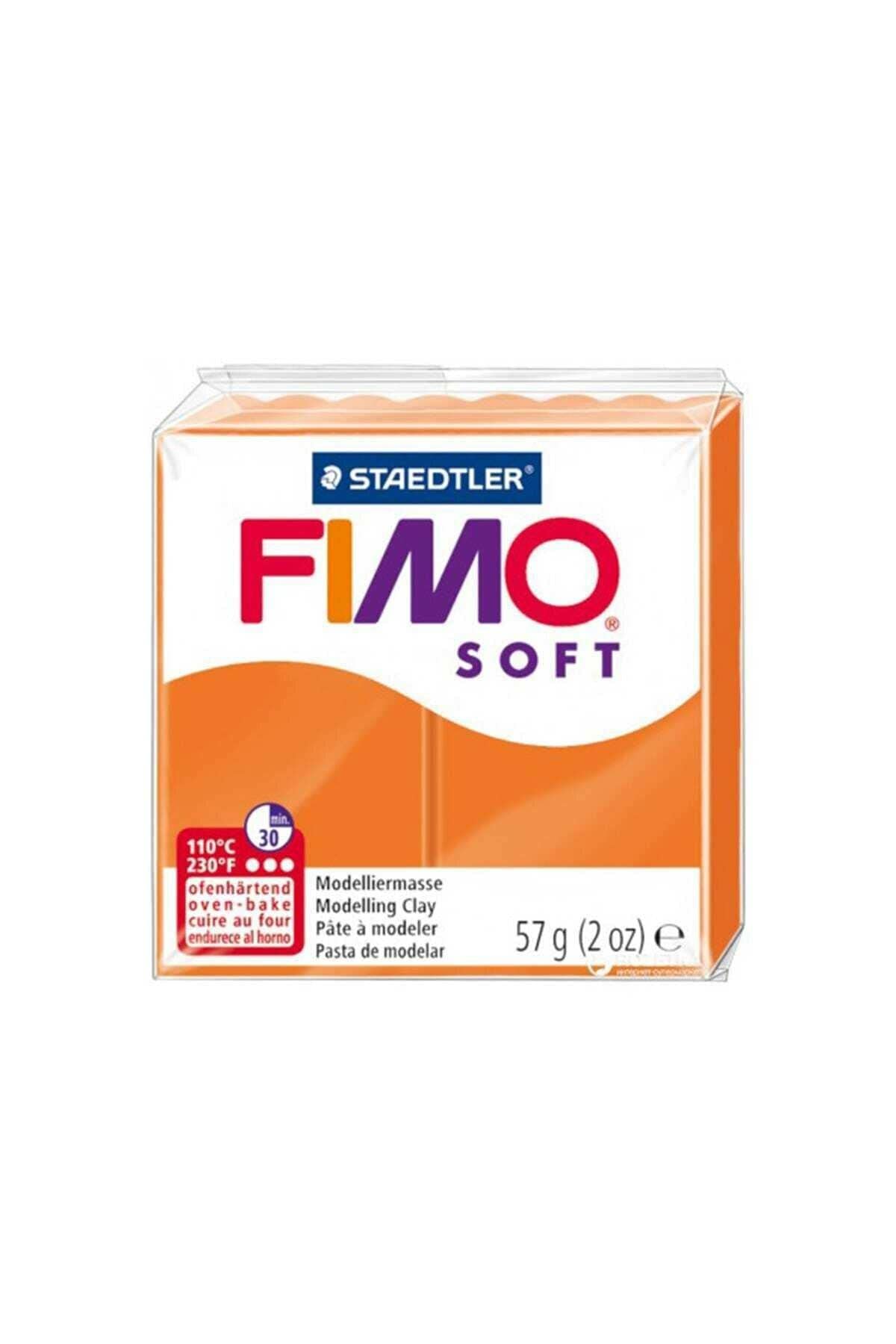 STAEDTLER 8020-42 FIMO Soft Oven-Hardening Polymer Modelling Clay - Tangerine (1 x 57g Block