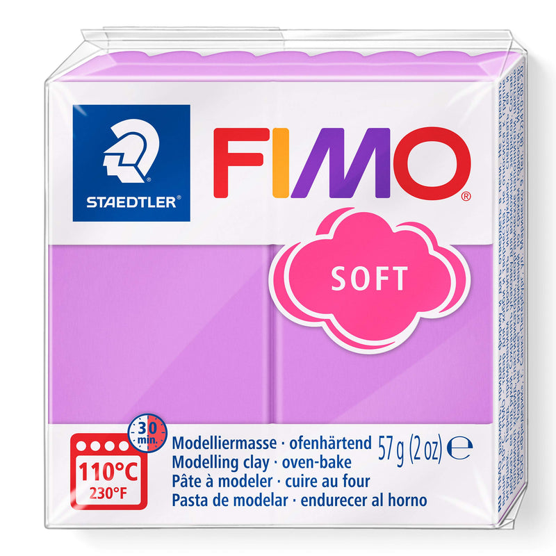 STAEDTLER 8020-62 FIMO Soft Oven-Hardening Polymer Modelling Clay - Lavender (1 x 57g Block) 57g Lavender