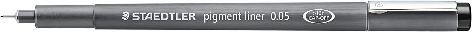 STAEDTLER 308 005-9 Pigment Liner Fineliner Pen for Writing & Technical Drawing - Black, 0.05mm (Box of 10