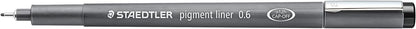 STAEDTLER 308 06-9 Pigment Liner Fineliner Pen for Writing & Technical Drawing - Black, 0.6mm (Box of 10