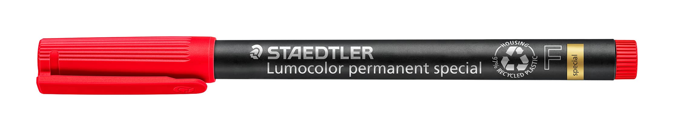 Staedtler Staedtler Lumocolor Marker 319 °F-2 Special Fine Tip 0.6 mm Pack of 10 Permanent Red in Cardboard Case