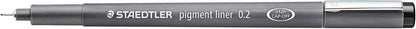 STAEDTLER 308 02-9 Pigment Liner Fineliner Pen for Writing & Technical Drawing - Black, 0.2mm (Box of 10