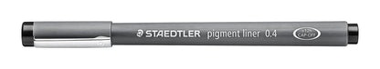 STAEDTLER 308 04-9 Pigment Liner Fineliner Pen for Writing & Technical Drawing - Black, 0.4mm (Box of 10