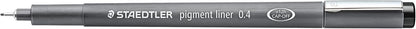 STAEDTLER 308 04-9 Pigment Liner Fineliner Pen for Writing & Technical Drawing - Black, 0.4mm (Box of 10