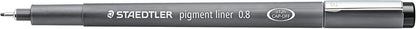 STAEDTLER 308 08-9 Pigment Liner Fineliner Pen for Writing & Technical Drawing - Black, 0.8mm (Box of 10