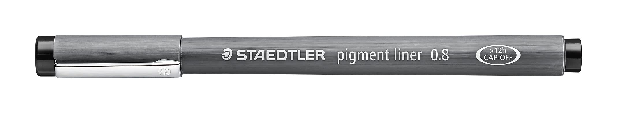 STAEDTLER 308 08-9 Pigment Liner Fineliner Pen for Writing & Technical Drawing - Black, 0.8mm (Box of 10