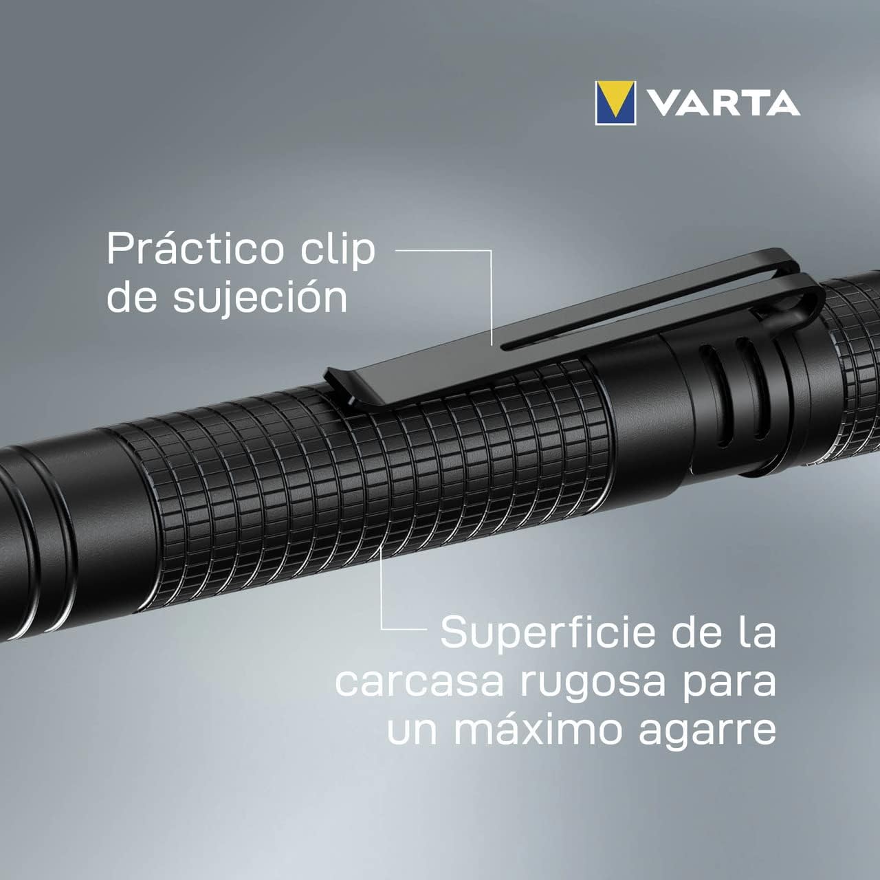 VARTA Aluminium F10 Pro LED Flashlight (incl. 2X Longlife Power AAA Batteries for everyday-use, 150 lumens, shock proof, 3 years guarantee) black for household, camping, outdoor