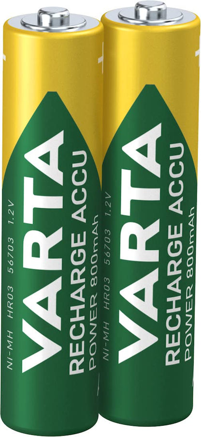 Varta NiMH Blist "Longlife Accu Micro (AAA/HR03 1.2 Volt 800 mAh, Pack of 2