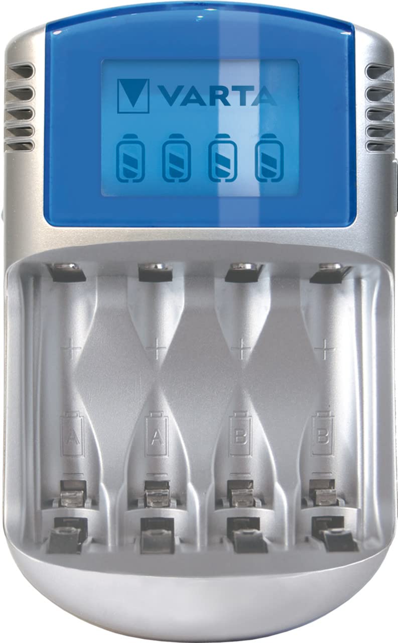 VARTA Power Play LCD Charger - Batterieladegerät 4xAA/AAA -INKL. 12V Adapter + USB Adapter