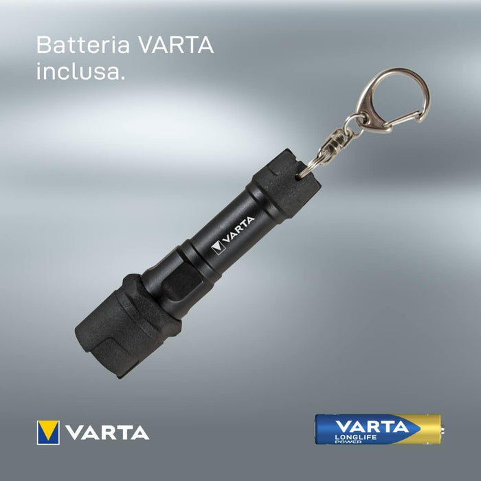 VARTA (incl. 1X AAA Longlife Power Batteries, Key Ring, scratchproof and Splash-Proof housing), ABS, Black/Silver