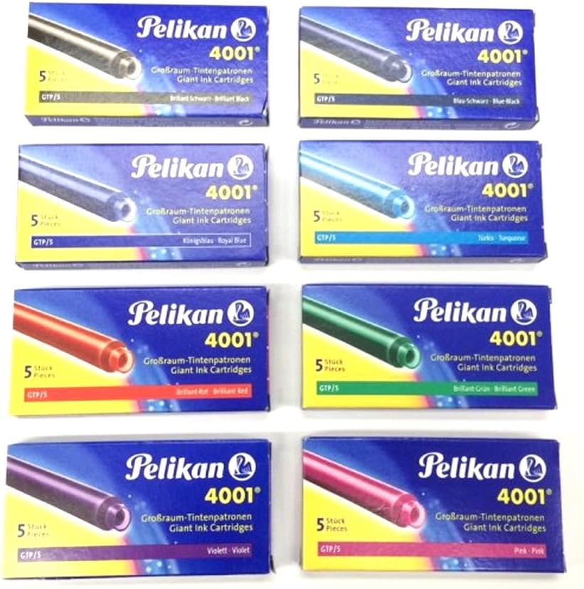 Pelikan 4001 310748 Ink Cartridge 5 Cartridges in Folding Box Royal Blue 5 Count (Pack of 1) royal