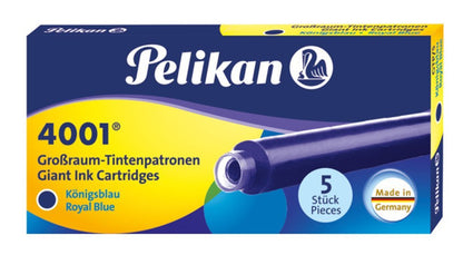 Pelikan 4001 310748 Ink Cartridge 5 Cartridges in Folding Box Royal Blue 5 Count (Pack of 1) royal