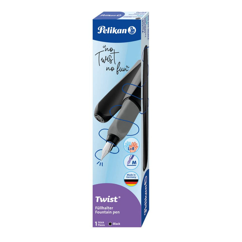 Pelikan Twist 946806 Fountain Pen in Folding Box, Universal for Right and Left Handers with M Nib