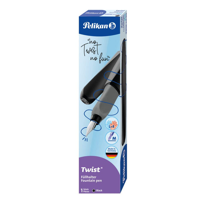 Pelikan Twist 946806 Fountain Pen in Folding Box, Universal for Right and Left Handers with M Nib