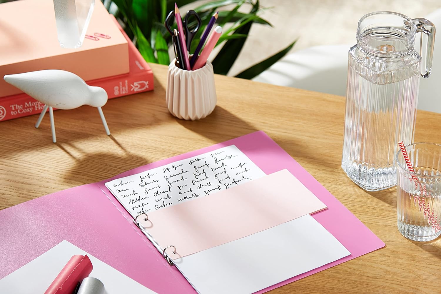 Exacompta - Ref 13335B - Bristol Card Punched Dividers (Pack of 100) - 105 x 240mm, 180gsm Paper, 2-Hole Punched, Horizontal, Organise A4 Documents - Pink Colour