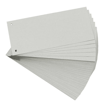 Exacompta - Ref 13385B - Bristol Card Punched Dividers (Pack of 100) - 105 x 240mm, 180gsm Paper, 2-Hole Punched, Horizontal, Organise A4 Documents - Grey Colour