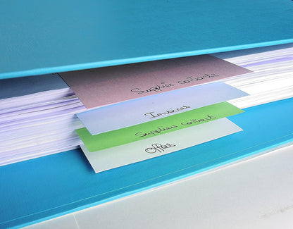 Exacompta - Ref 13385B - Bristol Card Punched Dividers (Pack of 100) - 105 x 240mm, 180gsm Paper, 2-Hole Punched, Horizontal, Organise A4 Documents - Grey Colour